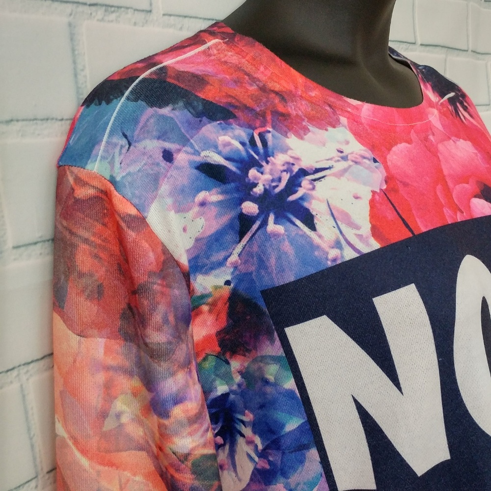 SOLD ~ Forever 21 NOPE Floral Shirt - Size 1X - Picture 3 of 6